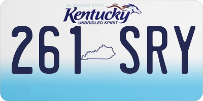 KY license plate 261SRY