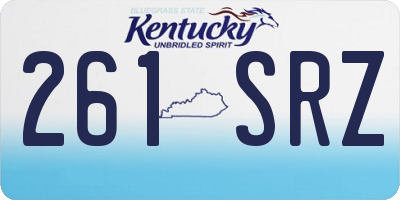 KY license plate 261SRZ