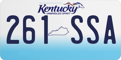 KY license plate 261SSA