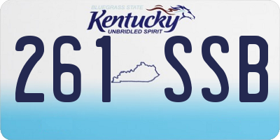 KY license plate 261SSB
