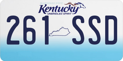 KY license plate 261SSD