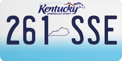 KY license plate 261SSE