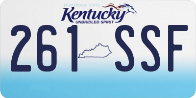 KY license plate 261SSF