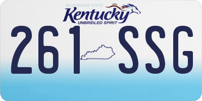 KY license plate 261SSG