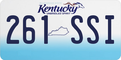 KY license plate 261SSI
