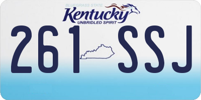 KY license plate 261SSJ