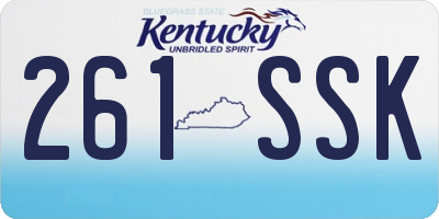 KY license plate 261SSK