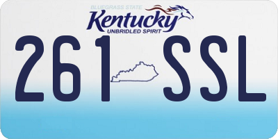 KY license plate 261SSL