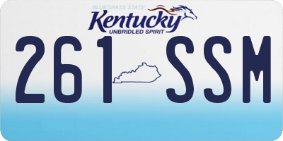 KY license plate 261SSM