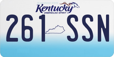 KY license plate 261SSN