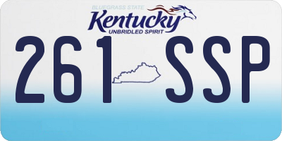KY license plate 261SSP
