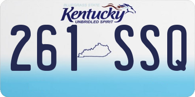 KY license plate 261SSQ