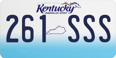 KY license plate 261SSS