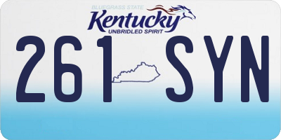 KY license plate 261SYN