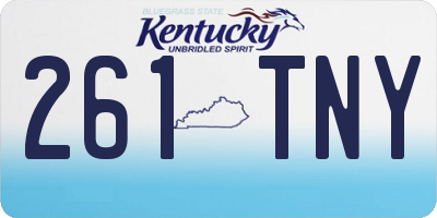 KY license plate 261TNY