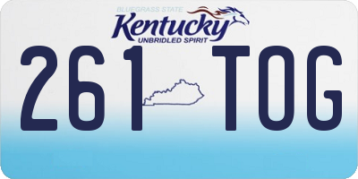 KY license plate 261TOG