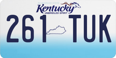KY license plate 261TUK