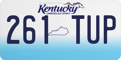 KY license plate 261TUP