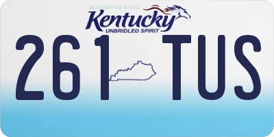 KY license plate 261TUS