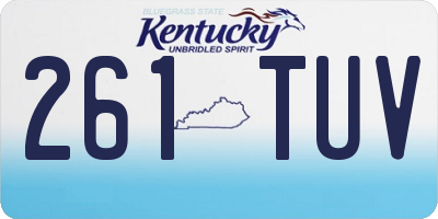 KY license plate 261TUV