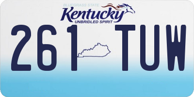 KY license plate 261TUW