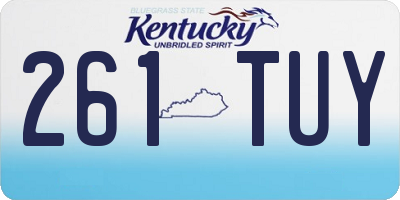 KY license plate 261TUY