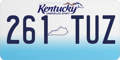 KY license plate 261TUZ