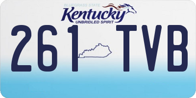 KY license plate 261TVB