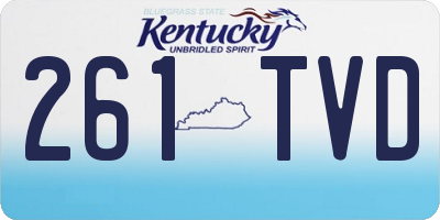 KY license plate 261TVD