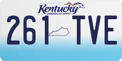 KY license plate 261TVE