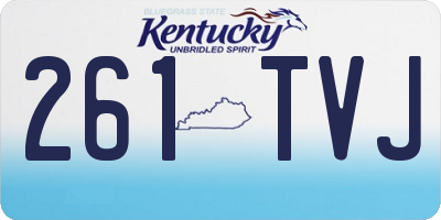 KY license plate 261TVJ