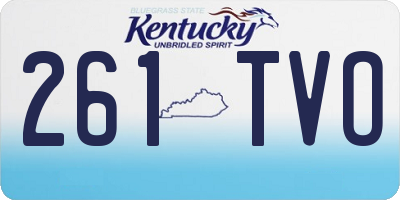 KY license plate 261TVO
