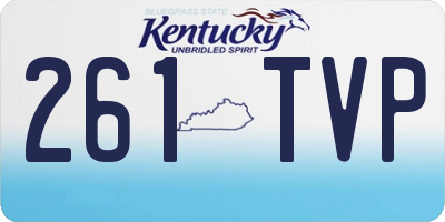 KY license plate 261TVP