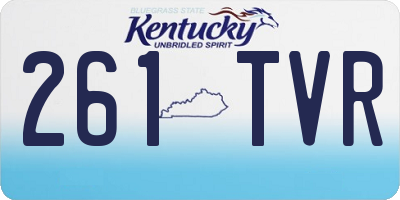 KY license plate 261TVR