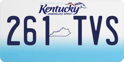 KY license plate 261TVS