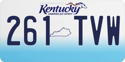 KY license plate 261TVW