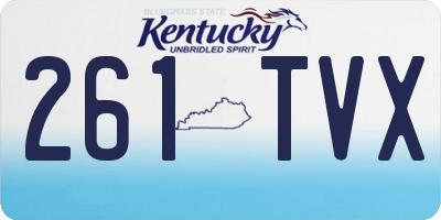 KY license plate 261TVX