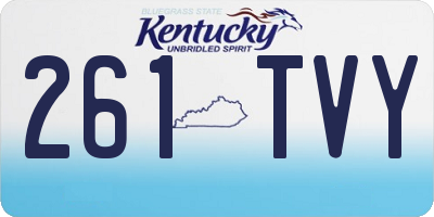 KY license plate 261TVY