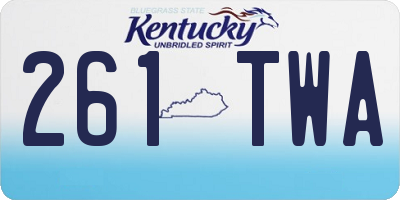 KY license plate 261TWA
