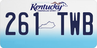 KY license plate 261TWB