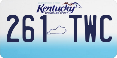 KY license plate 261TWC