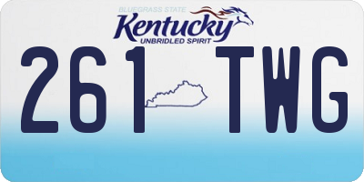 KY license plate 261TWG