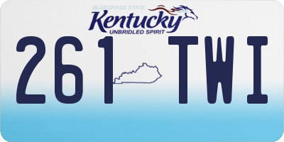 KY license plate 261TWI