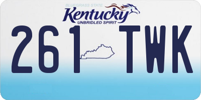 KY license plate 261TWK
