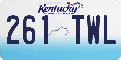 KY license plate 261TWL