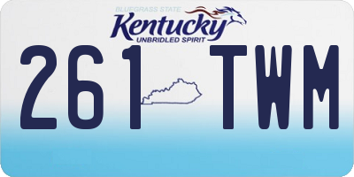 KY license plate 261TWM