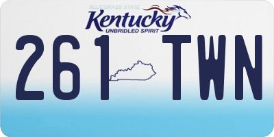 KY license plate 261TWN