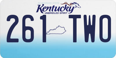 KY license plate 261TWO