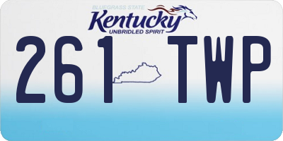 KY license plate 261TWP