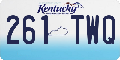 KY license plate 261TWQ